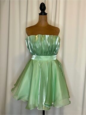 NWOT MARBLE Shimmery Mint Green Strapless Party Dress